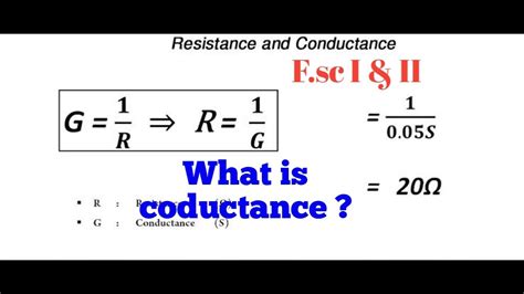 Difference Between Resistance and Conductance. - YouTube