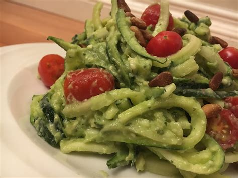 Spiralized Zucchini Salad with Basil and Grape Tomatoes