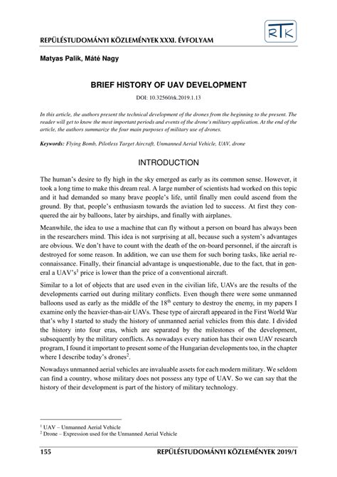 (PDF) Brief History of UAV Development