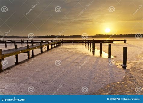 Winter Sunrise over Lake stock photo. Image of dutch - 80920728