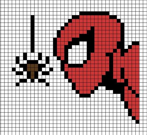 Spiderman (with spider) Pixel Art en 2022 | Dibujitos sencillos ...