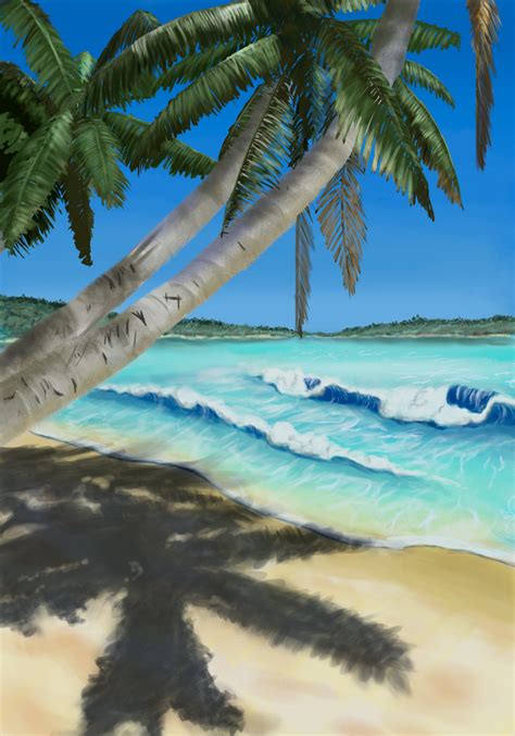 Beach Landscape painting study by denmander on Newgrounds