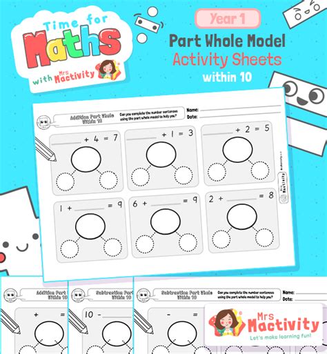 Year 1 Part Whole Model Addition And Subtraction Within 10 Worksheets | Mrs Mactivity