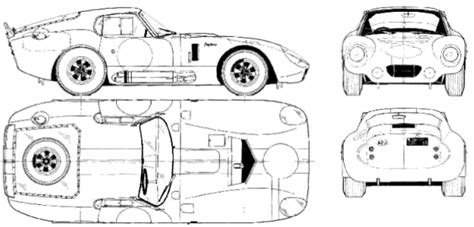 1964 AC Shelby Cobra Daytona Coupe blueprints free - Outlines