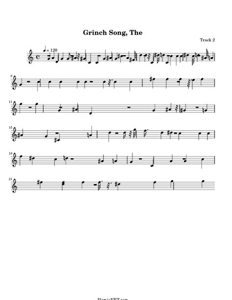 The Grinch Song Sheet Music - The Grinch Song Score • HamieNET.com