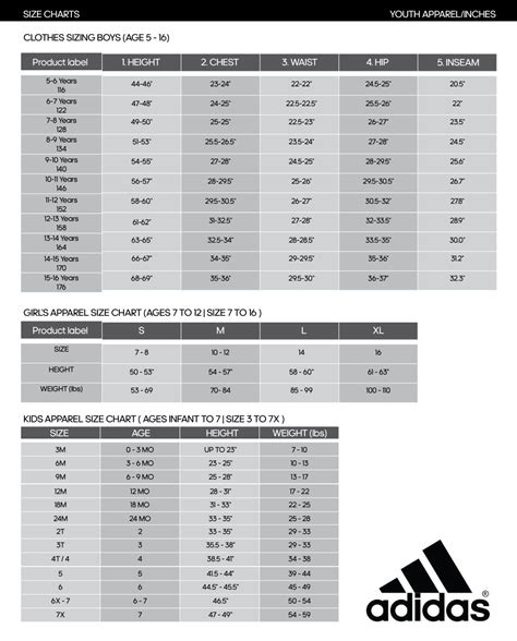 Apparel Sizing Chart