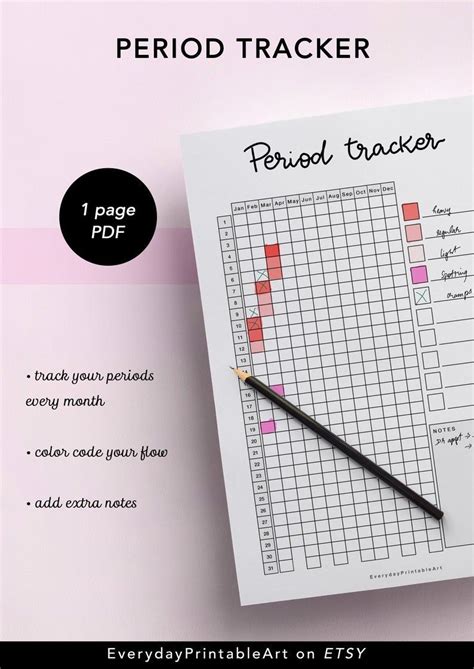 Use this printable period planner to track your menstrual cycle every ...