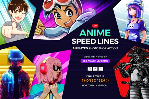 Gif Anime Lines Effect - Animated Photoshop Action on Behance