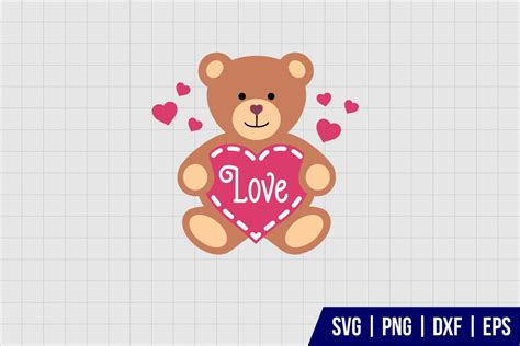 Teddy Bear With Heart Vector Image Free Svg - vrogue.co