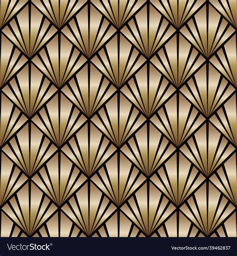 Seamless vintage art deco background with golden Vector Image