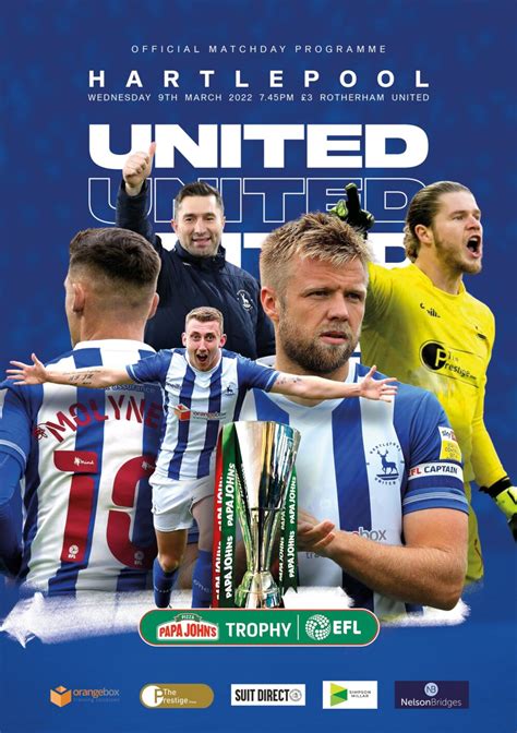 Hartlepool v Rotherham EFL Trophy Matchday Programme 2021/22 | Aca-Creative