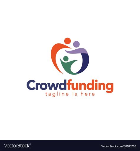 Crowdfunding organization logo Royalty Free Vector Image