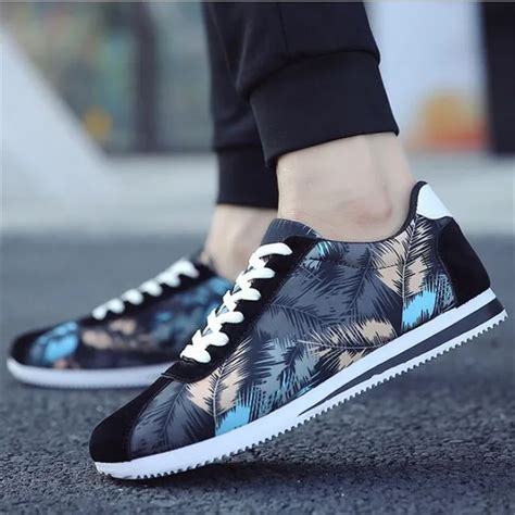 New Stylish Running shoes for Men Flat Sneakers Flower Canvas Sports ...