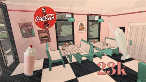 23k cute retro bloxburg diner | riccecake - YouTube