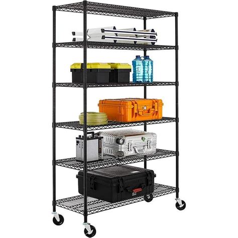 NSF Wire Shelving Unit 6-shelf Large Storage Shelves Heavy Duty Metal ...