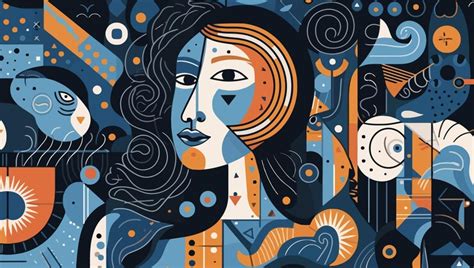 Premium Vector | Women face in the style of Picasso Cubism woman Abstract background in Picasso ...