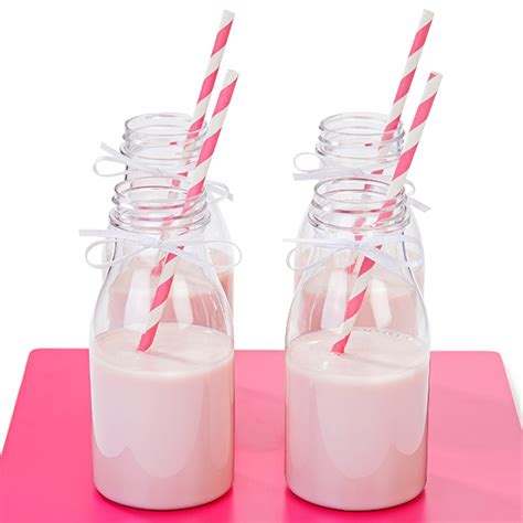 Mini Plastic Milk Bottles with Lids 11.25oz / 320ml