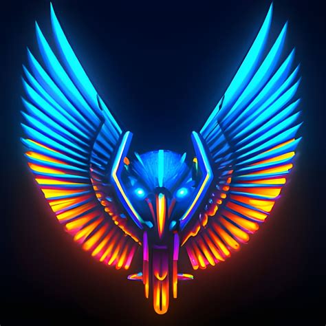 Neon eagle emblem, complementary colours - AI Generated Artwork - NightCafe Creator