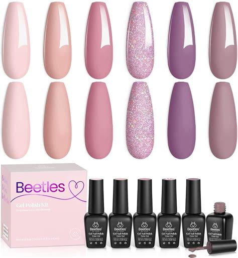 Amazon.com : Beetles Gel Nail Polish Set 6 Colors & Beetles Gel Nail ...