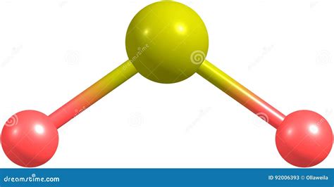 Sulfur Dioxide Molecular Structure Isolated on White Stock Illustration - Illustration of model ...