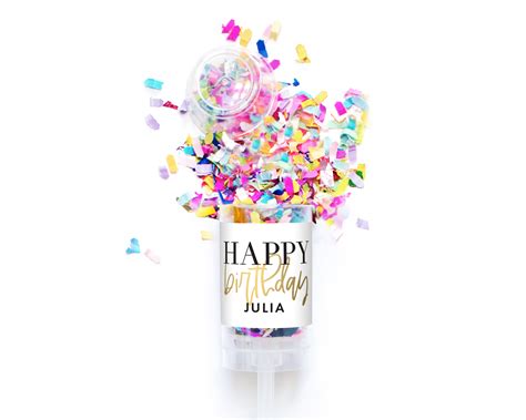 Birthday Party Confetti Poppers- Birthday Party Favor — White Confetti Box