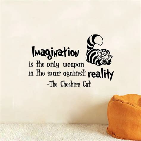 Alice In Wonderland Wall Decals Cheshire Cat Quotes "Imagination is the ...