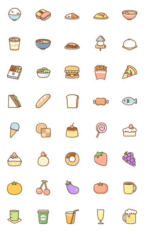 Cute simple Emoji food – LINE อิโมจิ | LINE STORE | Adesivos line ...