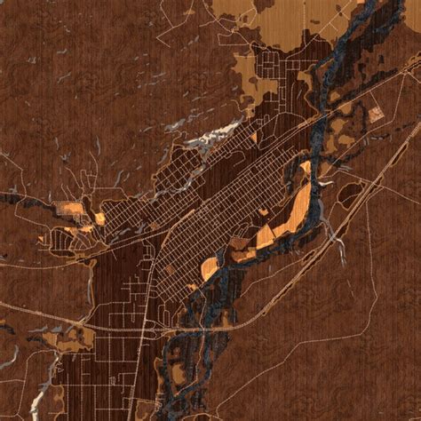 Livingston - Montana Map Print in Ember — JACE Maps