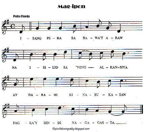 Mag-ipon - Filipino Folk Song Music Notation and Lyrics