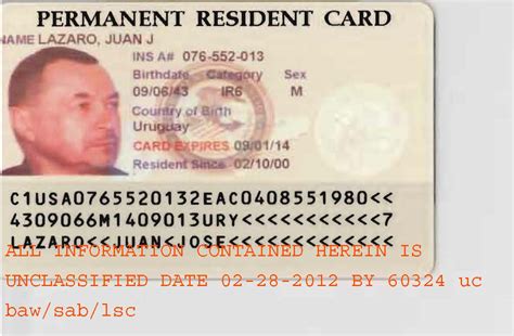 Juan Lazaro's Permanent Resident Card Photo 1