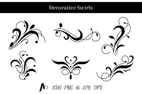 Decorative swirls design. Floral vector elements. By Aghadhia Designs ...