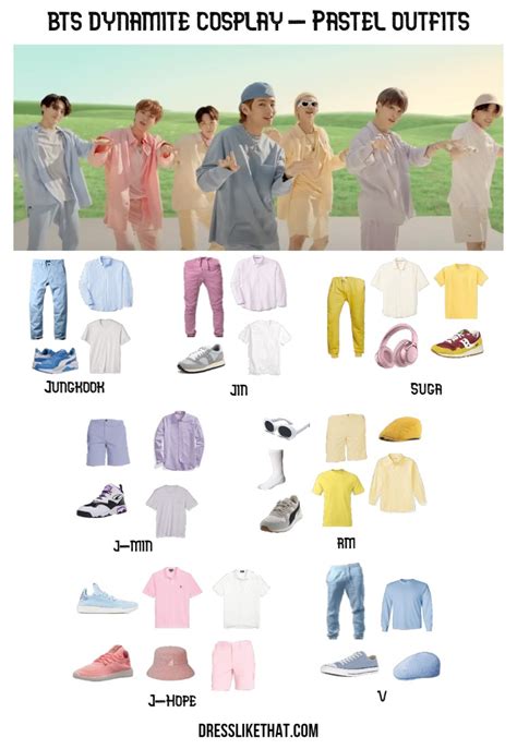 BTS Dynamite Cosplay - Pastel Outfits - Dress Like That