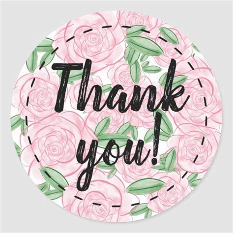 Flower Thank You Stickers - Thank You Card | Zazzle.com in 2021 | Thank you stickers, Thank you ...