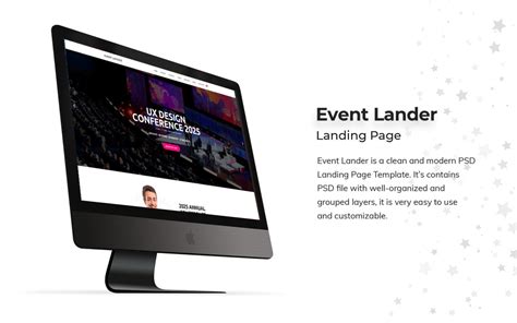 Event Landing Page PSD Template #159165 - TemplateMonster