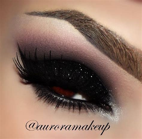 Black glitter eyeshadow | Hair, Nails, and Makeup | Pinterest