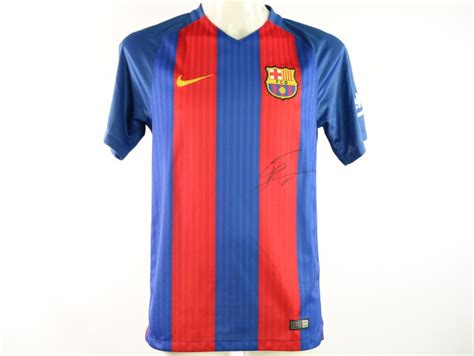 Official Barcelona Shirt, 2016/17 - Signed by Lionel Messi - CharityStars