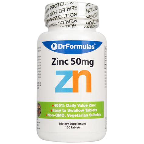 DrFormulas Zinc Supplement for Acne, 50mg 100 Day Supply