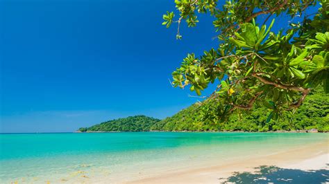 Beach Island Landscape Sea Tropical With Blue Sky HD Nature Wallpapers | HD Wallpapers | ID #43418