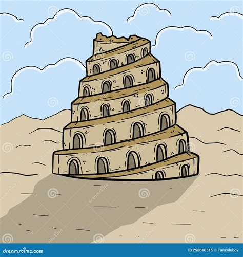 Tower Of Babel. Ancient City Babylon Cartoon Vector | CartoonDealer.com ...