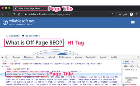 Difference Between Page Title And H1 Tag For SEO