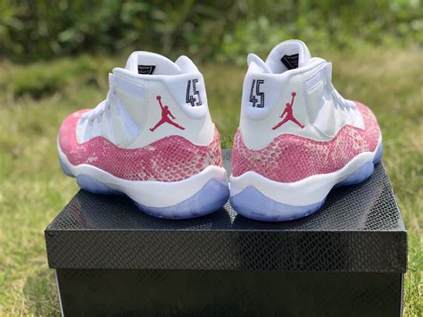 2019 Cheap Air Jordan 11 “Snakeskin” Pink White Shoes UK