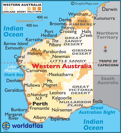 Western Australia Large Color Map