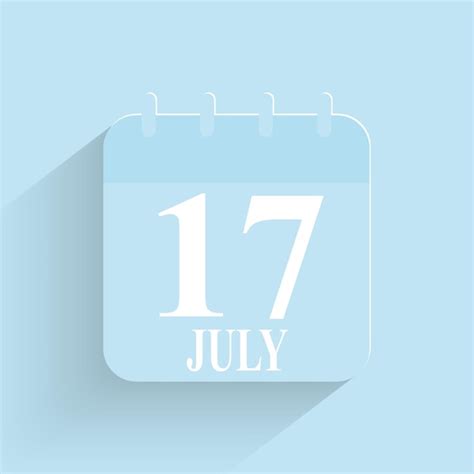 Premium Vector | July 17 daily calendar icon date and time day month holiday flat designed ...