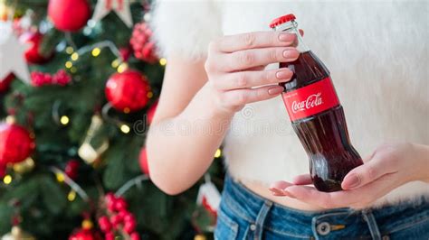 Coca Cola Glass Bottles Christmas Holidaya Editorial Stock Image ...