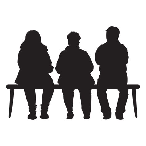 People sitting on bench silhouette - Transparent PNG & SVG vector | Silhouette people ...