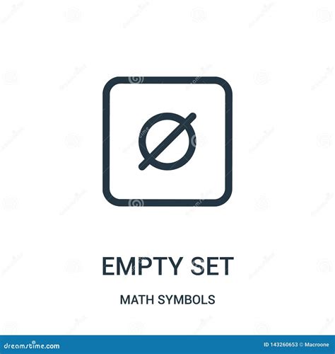 Empty Set Icon Vector from Math Symbols Collection. Thin Line Empty Set Outline Icon Vector ...