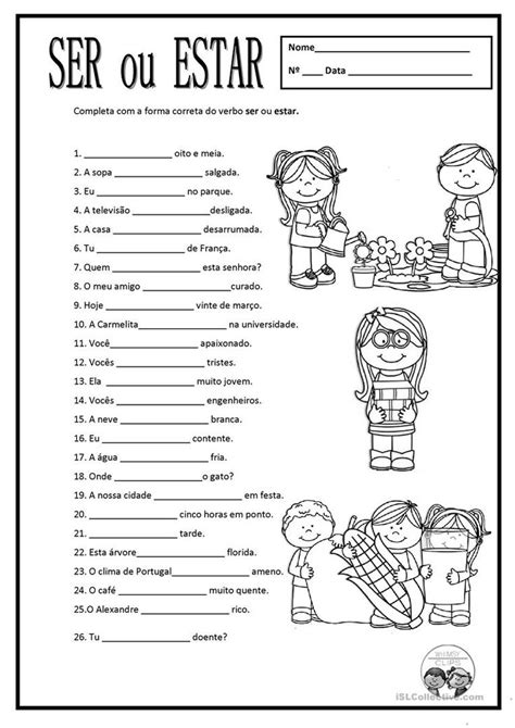 the spanish worksheet for children to learn how to say ser o estar