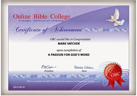 Online Bible Certificate | TUTORE.ORG - Master of Documents