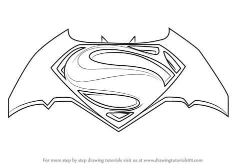 Learn How to Draw Batman v Superman Logo (Batman v Superman: Dawn of Justice) Step by Step ...