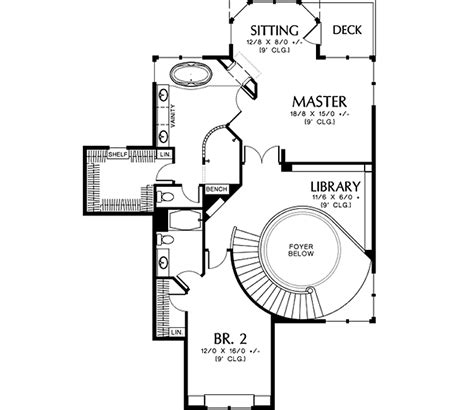 Craftsman Style House Plan with Circular Staircase